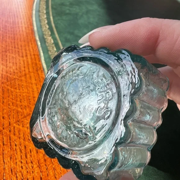 Antique Vintage Victorian British Glass Inkwell - Picture 6 of 7